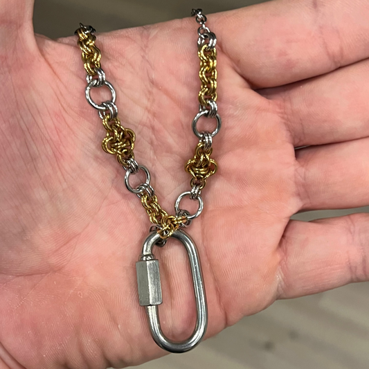 Necklace - Chainmail Charm Necklace with Hardware